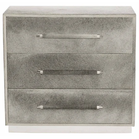 Parkin Hair-on-Hide Nightstand with 3 Drawers